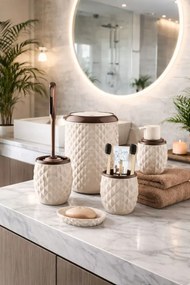 Stewehome Σετ αξεσουάρ μπάνιου με γεωμετρικό σχέδιο 5 τεμαχίων