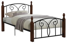 METAL &amp; WOOD SUZIE BED FOR MATTRESS 90x190cm.