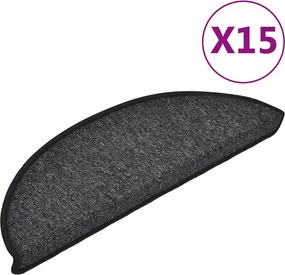 vidaXL Στρώματα σκάλας 15 τεμ. 56 x 17 x 3 cm Non-Slip Ανθρακί