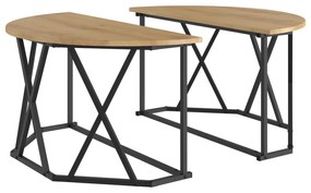 vidaXL Τραπεζάκι Καφετέριας Artisan Oak 31.5x31.5x16.5 ίντσες Φτιαγμένο από Κυκλική Ξυλαπορρίμματα