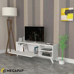 Έπιπλο τηλεόρασης Space Megapap χρώμα λευκό 120x30x42εκ.