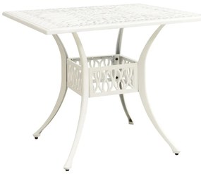 vidaXL Τραπέζι Κήπου Λευκό 90 x 90 x 73 εκ. από Χυτό Αλουμίνιο