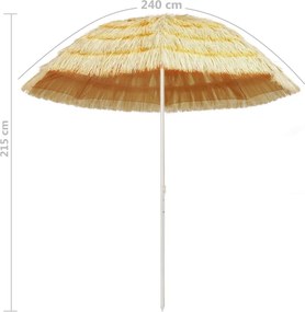 vidaXL Ομπρέλα Θαλάσσης Hawaii Φυσικό Χρώμα 240 εκ.