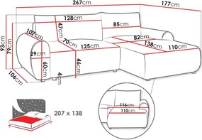 Γωνιακός καναπές Bello-Gkri-Αριστερή