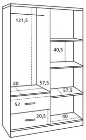 ΝΤΟΥΛΑΠΑ 4ΦΥΛΛΗ ME 2 ΣΥΡΤΑΡΙΑ BLAKELY HM339.02 SONAMA 120Χ42,5Χ180,5εκ.