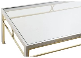 Βοηθητικό Τραπέζι DKD Home Decor Κρυστάλλινο Χάλυβας Ασημί (110 x 60 x 40 cm)