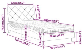 ΚΡΕΒΑΤΙ ΜΕ ΣΤΡΩΜΑ ΜΑΥΡΟ 90X200 ΕΚ. ΒΕΛΟΥΔΙΝΟ 3208636