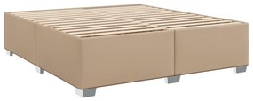 vidaXL Κρεβάτι Boxspring με Στρώμα Καπουτσίνο 200x200εκ.από Συνθ.Δέρμα