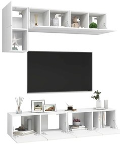 vidaXL Έπιπλα Τηλεόρασης Σετ 5 Τεμαχίων Λευκό από Επεξ. Ξύλο