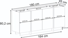 Κονσόλα Τραβερτίνη CRIAGRA 180x45x80