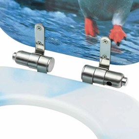 VidaXL Καλύμματα Λεκάνης με Soft Close 2 τεμ. Σχέδιο Πιγκουίνοι MDF