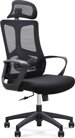 BF8600 Πολυθρόνα Γραφείου Διευθυντή, Mesh Μαύρο, Ύφασμα Μαύρο   1τμχ