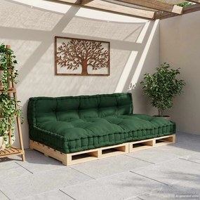 vidaXL Μαξιλάρι για καναπέ παλέτας 2 pcs Ύφασμα Πράσινο