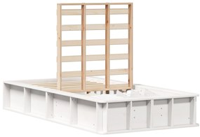 vidaXL Σκελετός Κρεβατιού με αποθήκευση Λευκό 90 x 200 cm Σύνθετο ξύλο