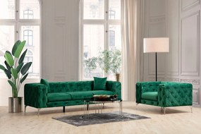 Καναπές Chesterfield 3θέσιος Como 237x90x70εκ - Green