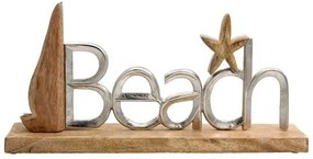 Διακοσμητικό Επιτραπέζιο Beach 946-124-027 40x5x19cm Silver Ξύλο,Αλουμίνιο
