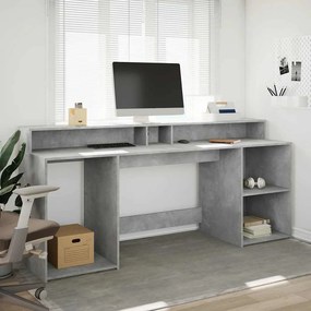 vidaXL Desk Γκρι Σκυροδέματος 200 x 55 x 91 cm Engineered Wood