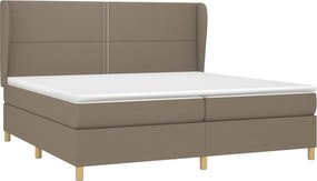 vidaXL Κρεβάτι Boxspring με Στρώμα Taupe 200x200 εκ. Υφασμάτινο