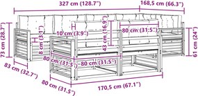 vidaXL Σειρά Καναπέ Εξωτερικού 7 pcs Λευκό και Κρεμ Πολυεστέρας