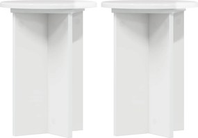 vidaXL Βάση φυτών 2 pcs Γυαλιστερό Λευκό Ø29,5 x 40 εκ.