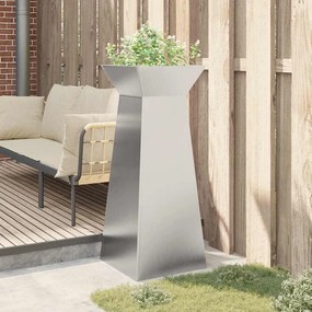 vidaXL Γλάστρα Πυλώνας Ασημί 40 x 40 x 100 cm Ατσάλι