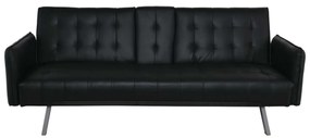 Καναπές Κρεβάτι WELLS PU Μαύρο 188x82x80cm Bed:168x100x36cm