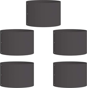 vidaXL Δακτύλιος γλάστρας 5 pcs Μαύρο 30 x 30 x 20 cm