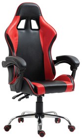 14730007 Καρέκλα Γραφείου Gaming BRAY Κόκκινο/Μαύρο PVC 67x50x120-127cm , 1 Τεμάχιο