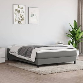 Κρεβάτι Boxspring με Στρώμα Σκούρο Γκρι 140x200 εκ Υφασμάτινο - Γκρι