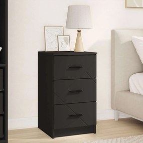 vidaXL Κομοδίνο με συρτάρι Μαύρο 38 x 38 x 66 εκ Επεξεργασμένο ξύλο