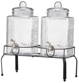 VEVOR Drink Dispenser 5.5L Beverage Dispenser for Parties Glass with Stand 2PCS