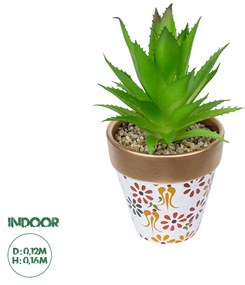 GloboStar® Artificial Garden SUCCULENT ALOE POTTED PLANT 21044 Διακοσμητικό Φυτό Αλόη Φ12 x Υ16cm