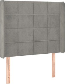 vidaXL Κρεβάτι Boxspring με Στρώμα &amp; LED Αν.Γκρι 100x200 εκ. Βελούδινο