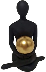 Διακοσμητική Φιγούρα Με Σφαίρα 844333 13,3x10x18,5cm Black Ankor Πολυέστερ