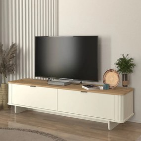 Έπιπλο τηλεόρασης Bohema Megapap χρώμα ivory - sepet oak 180x47x45,6εκ.-GP042-0283,1