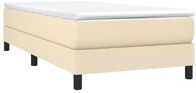 vidaXL Κρεβάτι Boxspring με Στρώμα Κρεμ 100 x 200 εκ. Υφασμάτινο