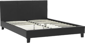 Κρεβάτι Nevil pakoworld 150x200 PU χρώμα μαύρο ματ