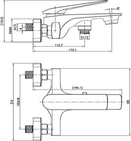 Tema Trend 61003 – Θερμομεικτική Μπαταρία Λουτρού Χρωμέ
