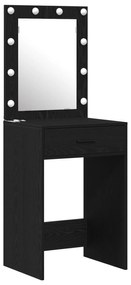 vidaXL Σετ Dressing Table 3 Τεμαχίων με LED Μαύρο Επεξεργασμένο Ξύλο