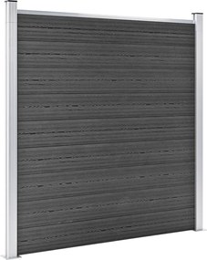 vidaXL Σετ Πάνελ Περίφραξης Μαύρο 353 x 186 εκ. από WPC