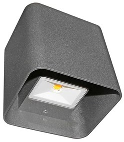Adeleq Led Φωτιστικό Επίτοιχο Αλουμινίου Κύβος Διπλής Κατεύθυνσης 2x3W 3000K Γκρι 3-691816