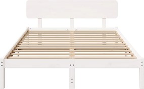 vidaXL Σκελετός Κρεβατιού Λευκό 150 x 200 cm Στερεά ξυλεία πεύκου