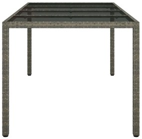 vidaXL Τραπέζι Κήπου για Φαγητό Γκρι 190 x 90 x 75 cm Πολυ ράταν