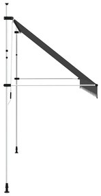 vidaXL Τέντα Συρόμενη Χειροκίνητη Ανθρακί 400 εκ.