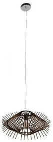 Κρεμαστό Φωτιστικό Οροφής Μπεζ ή Καφέ Rattan Φ50 GloboStar-1602-Σκ. καφέ 01602