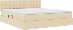 vidaXL Κρεβάτι Αποθήκης με στρώμα Κρέμ 180 x 200 cm Τεχνητό Δέρμα