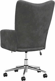 vidaXL Πολυθρόνα Relax Σκούρο Γκρι Βελούδινη