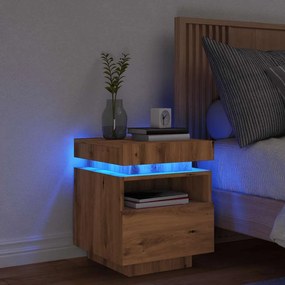 Κομοδίνο με φώτα LED Artisan Oak 40x39x48,5 cm 857660