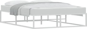 vidaXL Πλαίσιο κρεβατιού χωρίς στρώμα Λευκό 140x200 cm Μεταλλικό