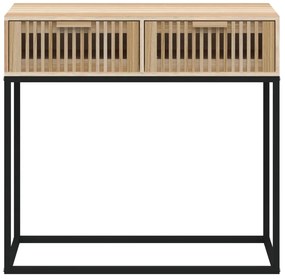 vidaXL Τραπέζι Κονσόλα 80x30x75 εκ. από Επεξεργασμένο Ξύλο και Σίδερο